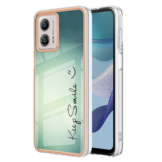 YB IMD Series-19 Style D For Motorola Moto G53 5G / G23 4G / G13 4G TPU Back Shell 2.0mm Electroplating IMD Pattern Printing Cover Phone Case