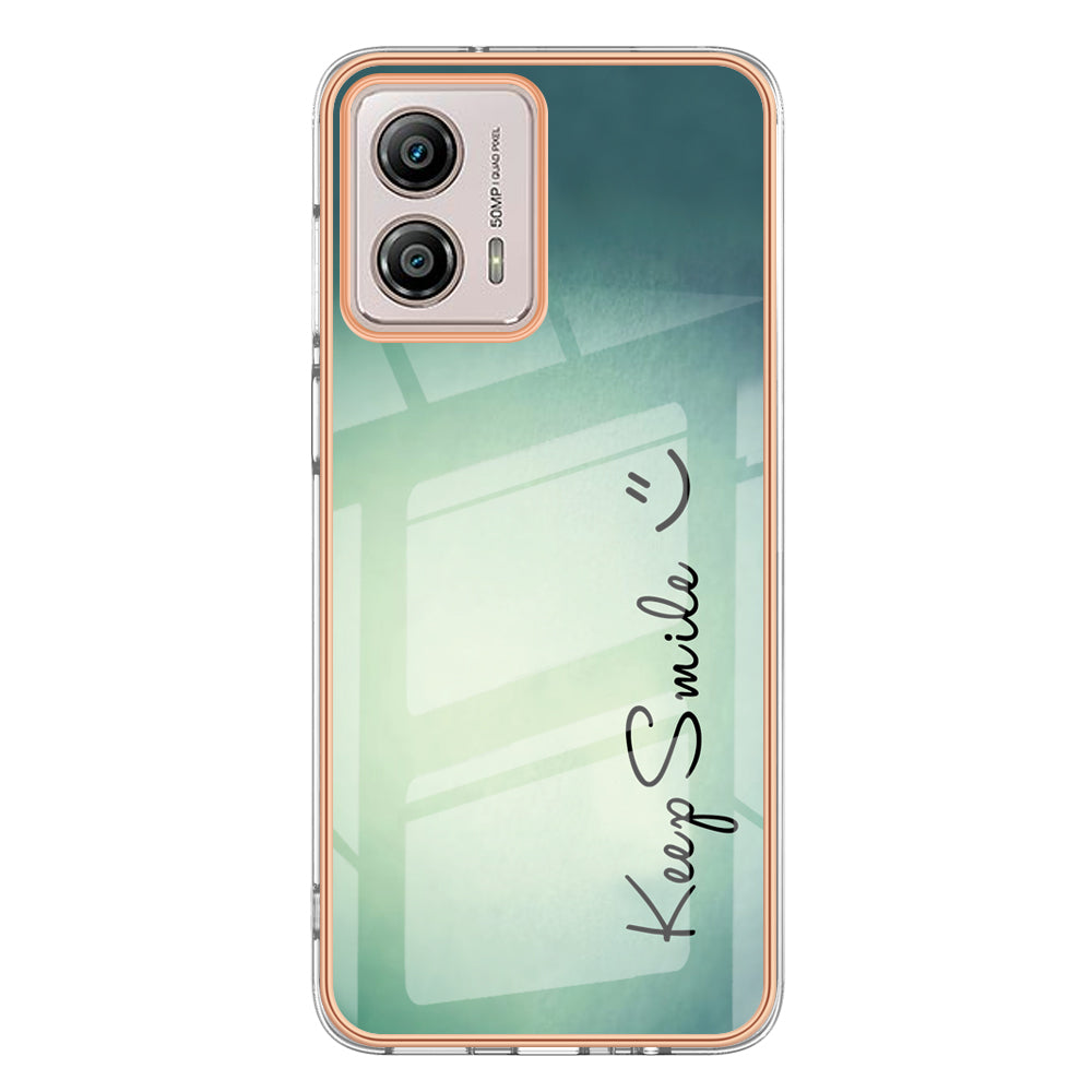 YB IMD Series-19 Style D For Motorola Moto G53 5G / G23 4G / G13 4G TPU Back Shell 2.0mm Electroplating IMD Pattern Printing Cover Phone Case