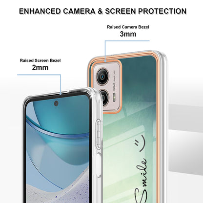 YB IMD Series-19 Style D For Motorola Moto G53 5G / G23 4G / G13 4G TPU Back Shell 2.0mm Electroplating IMD Pattern Printing Cover Phone Case