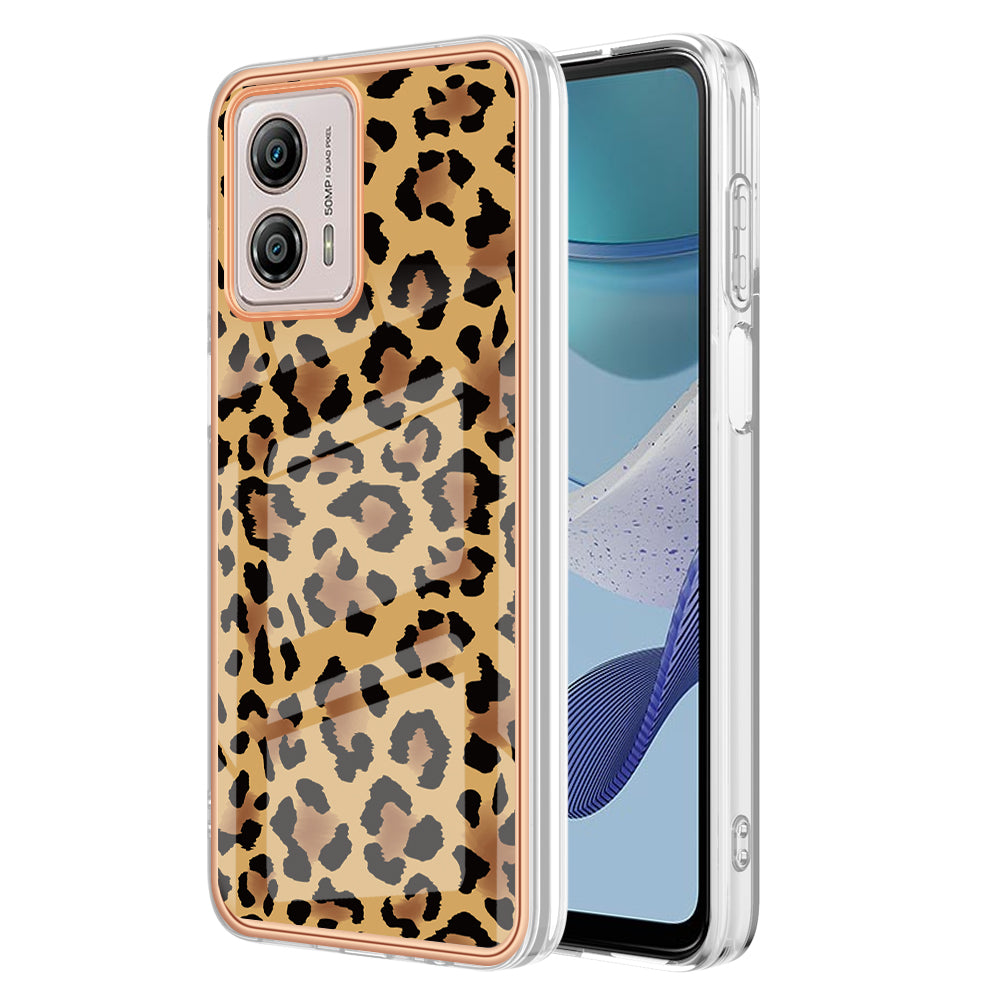YB IMD Series-19 Style D For Motorola Moto G53 5G / G23 4G / G13 4G TPU Back Shell 2.0mm Electroplating IMD Pattern Printing Cover Phone Case
