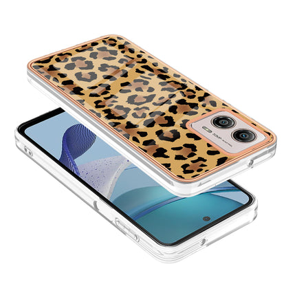 YB IMD Series-19 Style D For Motorola Moto G53 5G / G23 4G / G13 4G TPU Back Shell 2.0mm Electroplating IMD Pattern Printing Cover Phone Case