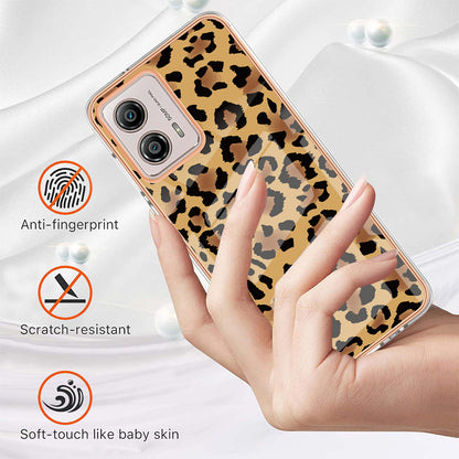 YB IMD Series-19 Style D For Motorola Moto G53 5G / G23 4G / G13 4G TPU Back Shell 2.0mm Electroplating IMD Pattern Printing Cover Phone Case