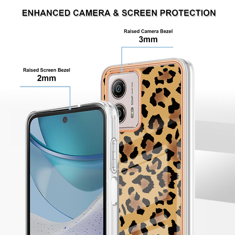 YB IMD Series-19 Style D For Motorola Moto G53 5G / G23 4G / G13 4G TPU Back Shell 2.0mm Electroplating IMD Pattern Printing Cover Phone Case