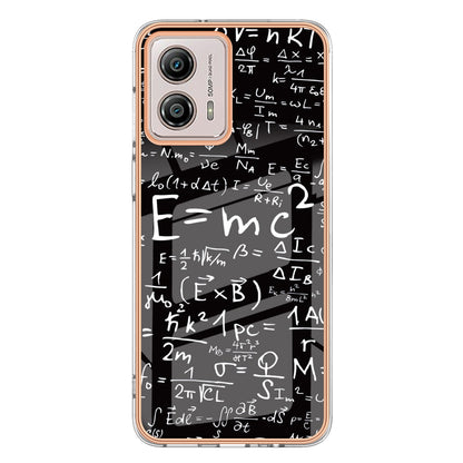 YB IMD Series-19 Style D For Motorola Moto G53 5G / G23 4G / G13 4G TPU Back Shell 2.0mm Electroplating IMD Pattern Printing Cover Phone Case