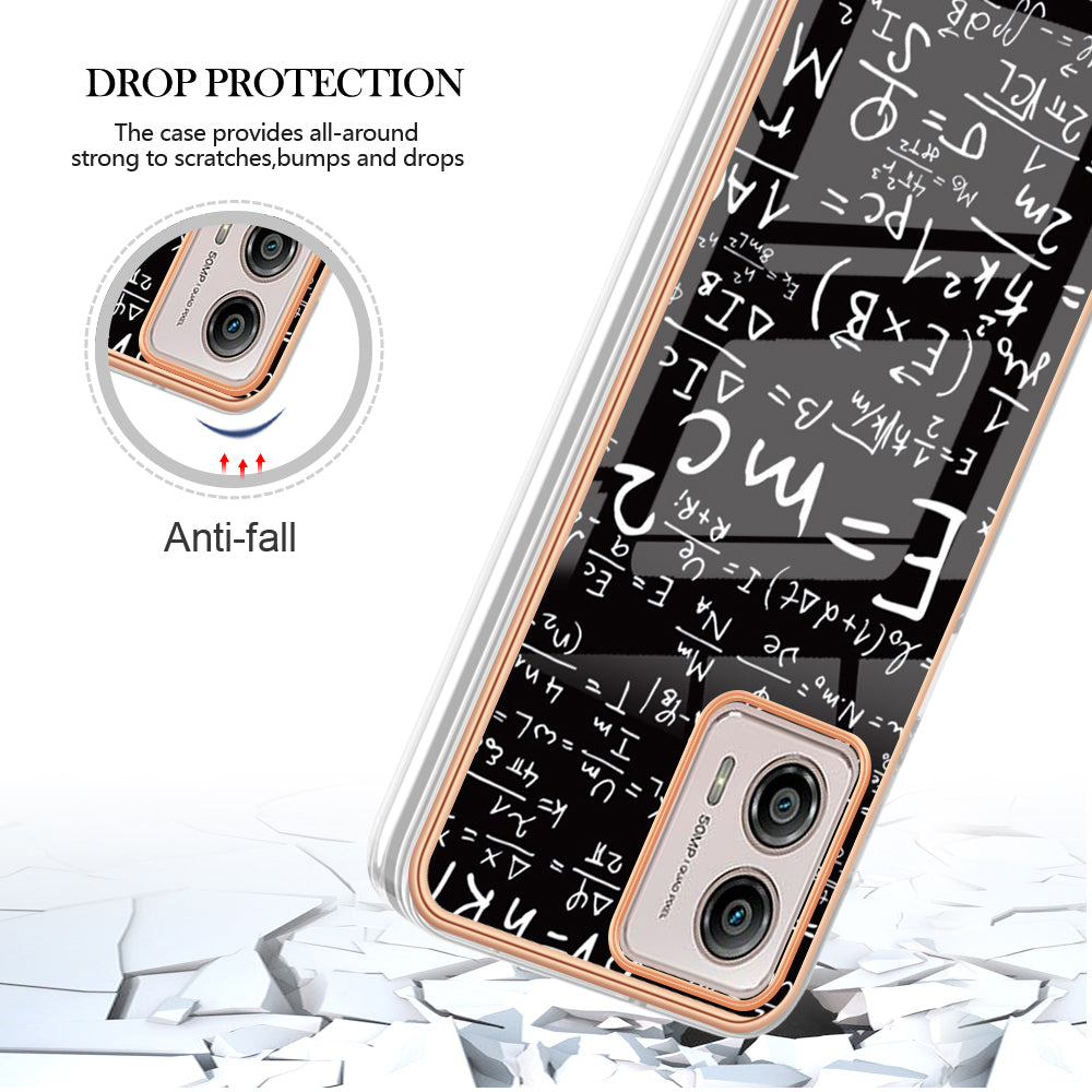 YB IMD Series-19 Style D For Motorola Moto G53 5G / G23 4G / G13 4G TPU Back Shell 2.0mm Electroplating IMD Pattern Printing Cover Phone Case