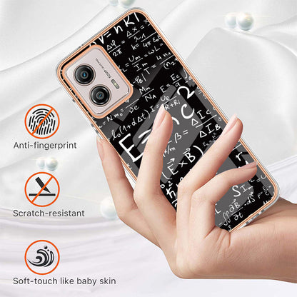 YB IMD Series-19 Style D For Motorola Moto G53 5G / G23 4G / G13 4G TPU Back Shell 2.0mm Electroplating IMD Pattern Printing Cover Phone Case