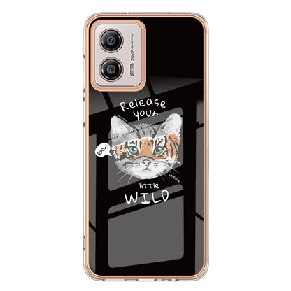 YB IMD Series-19 Style D For Motorola Moto G53 5G / G23 4G / G13 4G TPU Back Shell 2.0mm Electroplating IMD Pattern Printing Cover Phone Case