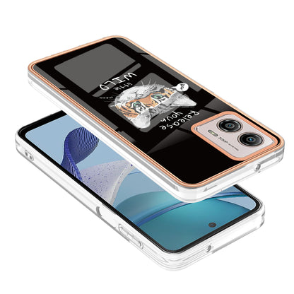 YB IMD Series-19 Style D For Motorola Moto G53 5G / G23 4G / G13 4G TPU Back Shell 2.0mm Electroplating IMD Pattern Printing Cover Phone Case