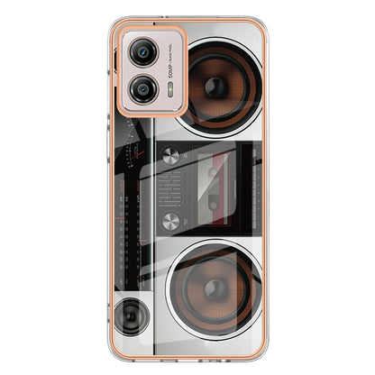 YB IMD Series-19 Style D For Motorola Moto G53 5G / G23 4G / G13 4G TPU Back Shell 2.0mm Electroplating IMD Pattern Printing Cover Phone Case