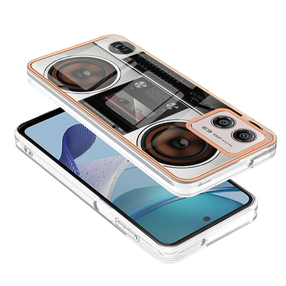 YB IMD Series-19 Style D For Motorola Moto G53 5G / G23 4G / G13 4G TPU Back Shell 2.0mm Electroplating IMD Pattern Printing Cover Phone Case