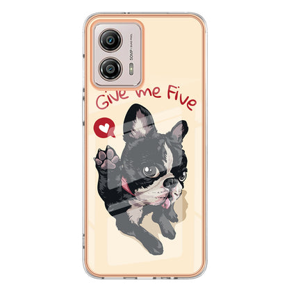 YB IMD Series-19 Style D For Motorola Moto G53 5G / G23 4G / G13 4G TPU Back Shell 2.0mm Electroplating IMD Pattern Printing Cover Phone Case