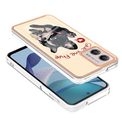 YB IMD Series-19 Style D For Motorola Moto G53 5G / G23 4G / G13 4G TPU Back Shell 2.0mm Electroplating IMD Pattern Printing Cover Phone Case