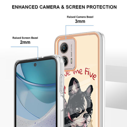 YB IMD Series-19 Style D For Motorola Moto G53 5G / G23 4G / G13 4G TPU Back Shell 2.0mm Electroplating IMD Pattern Printing Cover Phone Case