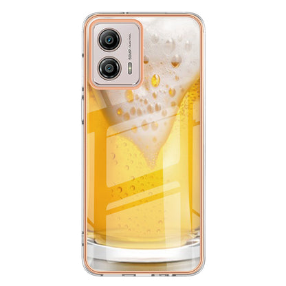 YB IMD Series-19 Style D For Motorola Moto G53 5G / G23 4G / G13 4G TPU Back Shell 2.0mm Electroplating IMD Pattern Printing Cover Phone Case