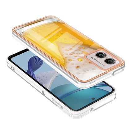 YB IMD Series-19 Style D For Motorola Moto G53 5G / G23 4G / G13 4G TPU Back Shell 2.0mm Electroplating IMD Pattern Printing Cover Phone Case
