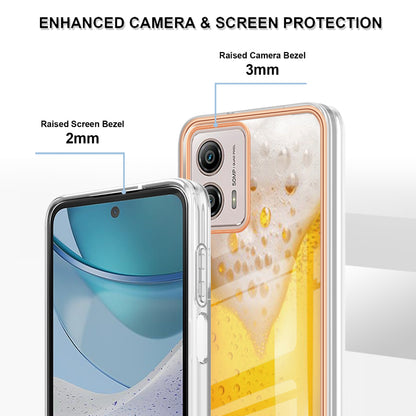 YB IMD Series-19 Style D For Motorola Moto G53 5G / G23 4G / G13 4G TPU Back Shell 2.0mm Electroplating IMD Pattern Printing Cover Phone Case