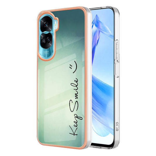 YB IMD Series-19 Style D For Honor 90 Lite 5G Anti-scratch Electroplating 2.0mm TPU Phone Case IMD Pattern Cover