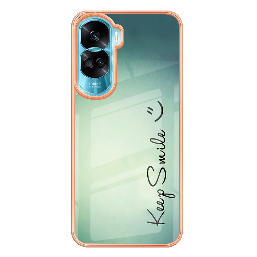 YB IMD Series-19 Style D For Honor 90 Lite 5G Anti-scratch Electroplating 2.0mm TPU Phone Case IMD Pattern Cover