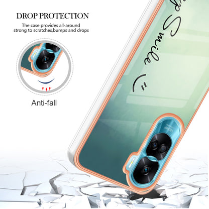 YB IMD Series-19 Style D For Honor 90 Lite 5G Anti-scratch Electroplating 2.0mm TPU Phone Case IMD Pattern Cover