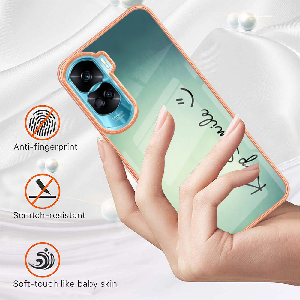 YB IMD Series-19 Style D For Honor 90 Lite 5G Anti-scratch Electroplating 2.0mm TPU Phone Case IMD Pattern Cover