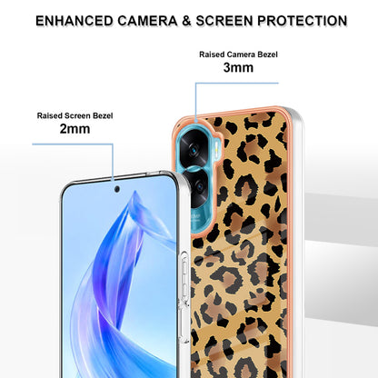 YB IMD Series-19 Style D For Honor 90 Lite 5G Anti-scratch Electroplating 2.0mm TPU Phone Case IMD Pattern Cover