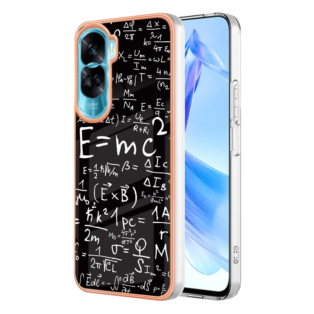 YB IMD Series-19 Style D For Honor 90 Lite 5G Anti-scratch Electroplating 2.0mm TPU Phone Case IMD Pattern Cover