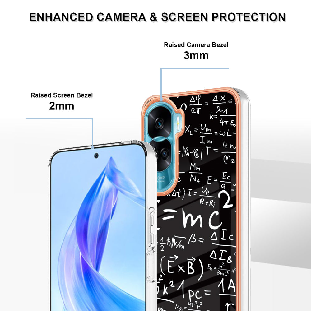 YB IMD Series-19 Style D For Honor 90 Lite 5G Anti-scratch Electroplating 2.0mm TPU Phone Case IMD Pattern Cover