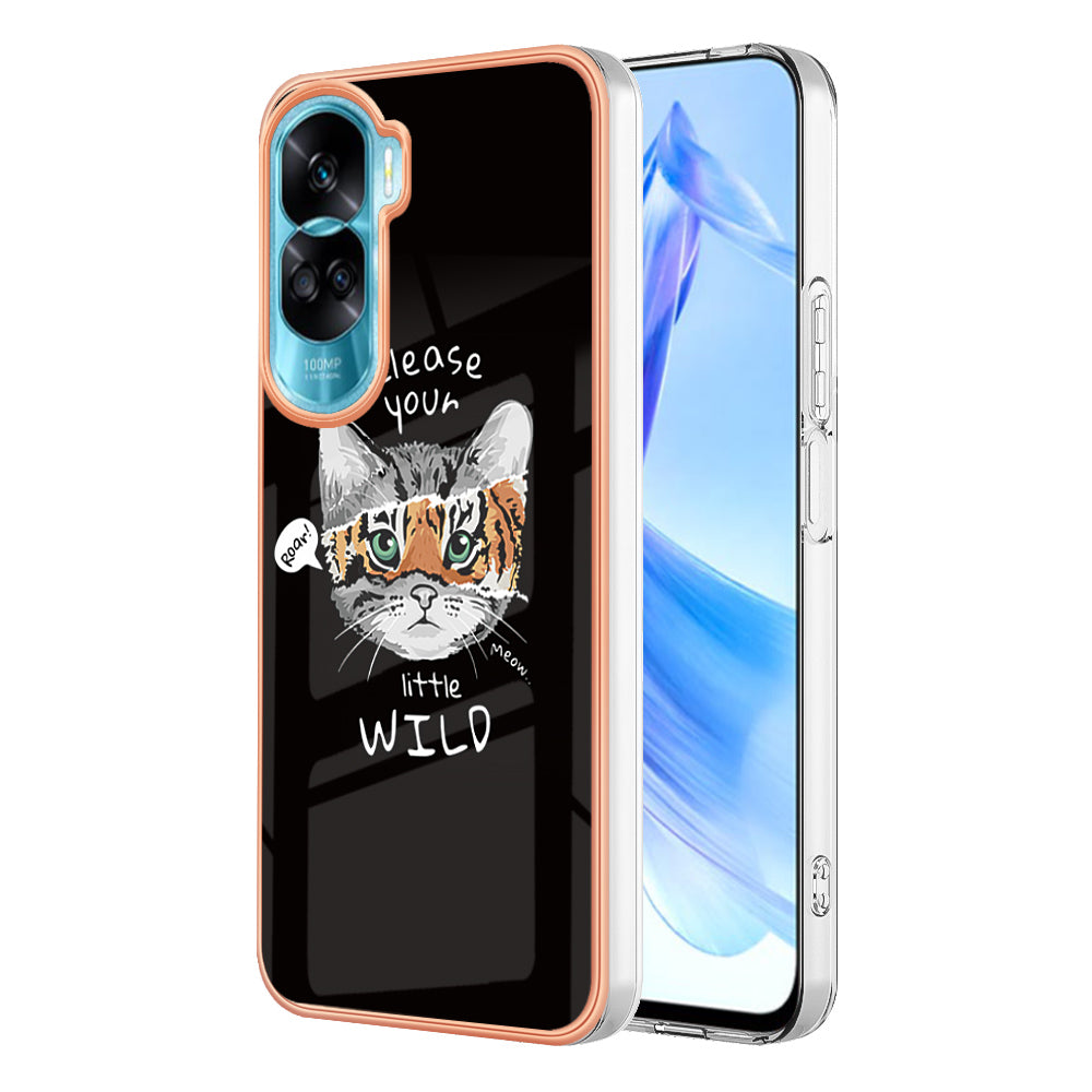 YB IMD Series-19 Style D For Honor 90 Lite 5G Anti-scratch Electroplating 2.0mm TPU Phone Case IMD Pattern Cover
