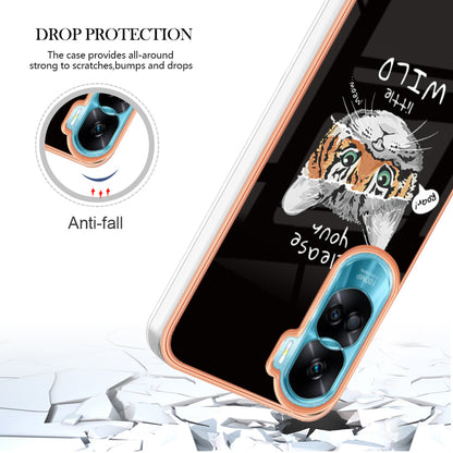 YB IMD Series-19 Style D For Honor 90 Lite 5G Anti-scratch Electroplating 2.0mm TPU Phone Case IMD Pattern Cover