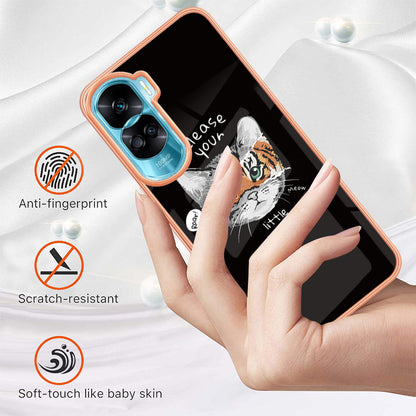 YB IMD Series-19 Style D For Honor 90 Lite 5G Anti-scratch Electroplating 2.0mm TPU Phone Case IMD Pattern Cover