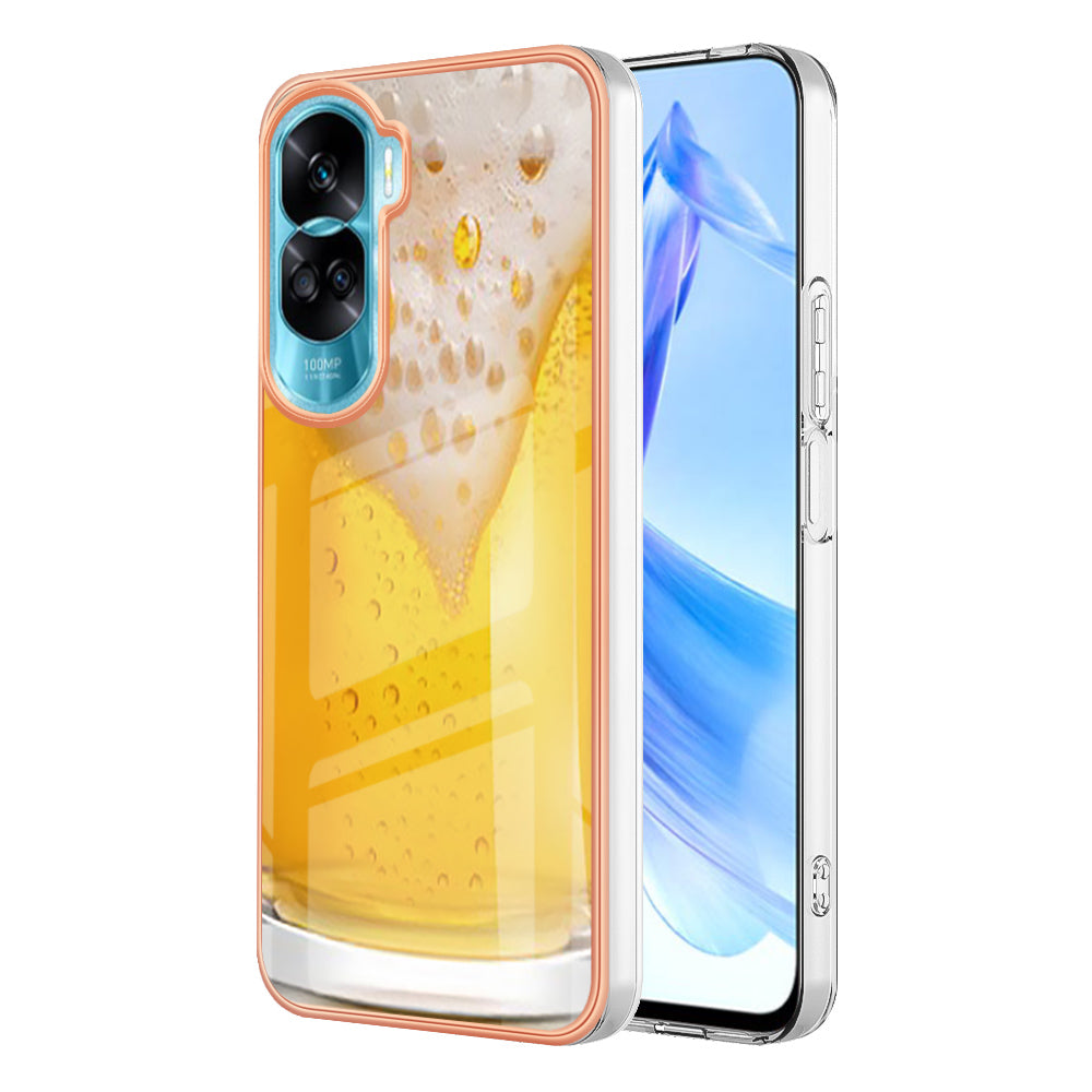 YB IMD Series-19 Style D For Honor 90 Lite 5G Anti-scratch Electroplating 2.0mm TPU Phone Case IMD Pattern Cover