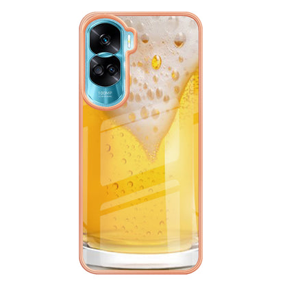 YB IMD Series-19 Style D For Honor 90 Lite 5G Anti-scratch Electroplating 2.0mm TPU Phone Case IMD Pattern Cover
