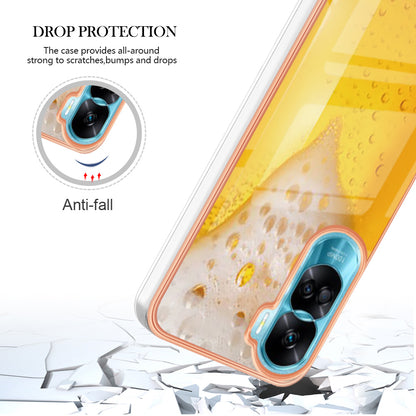 YB IMD Series-19 Style D For Honor 90 Lite 5G Anti-scratch Electroplating 2.0mm TPU Phone Case IMD Pattern Cover