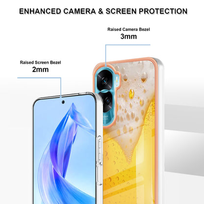 YB IMD Series-19 Style D For Honor 90 Lite 5G Anti-scratch Electroplating 2.0mm TPU Phone Case IMD Pattern Cover