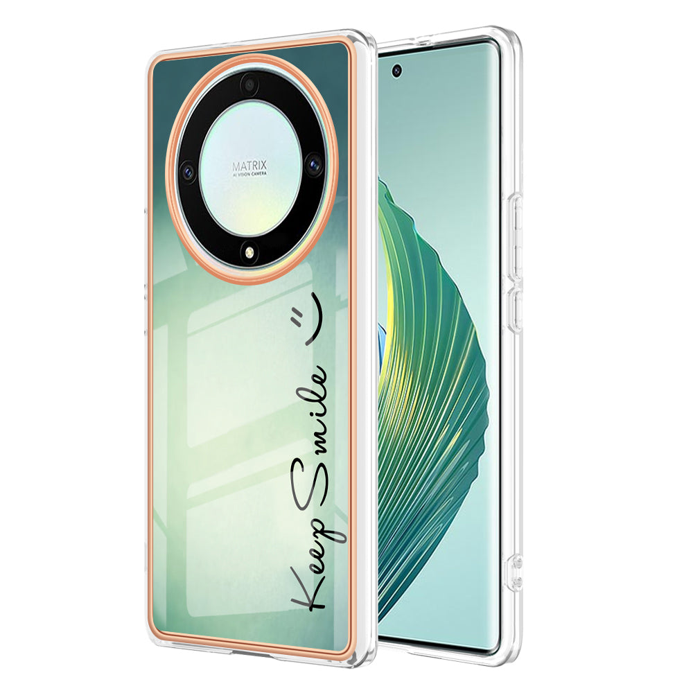 YB IMD Series-19 Style D For Honor X40 5G / X9a 5G / Magic5 Lite 5G IMD Pattern Anti-drop Cover 2.0mm TPU Electroplating Phone Case