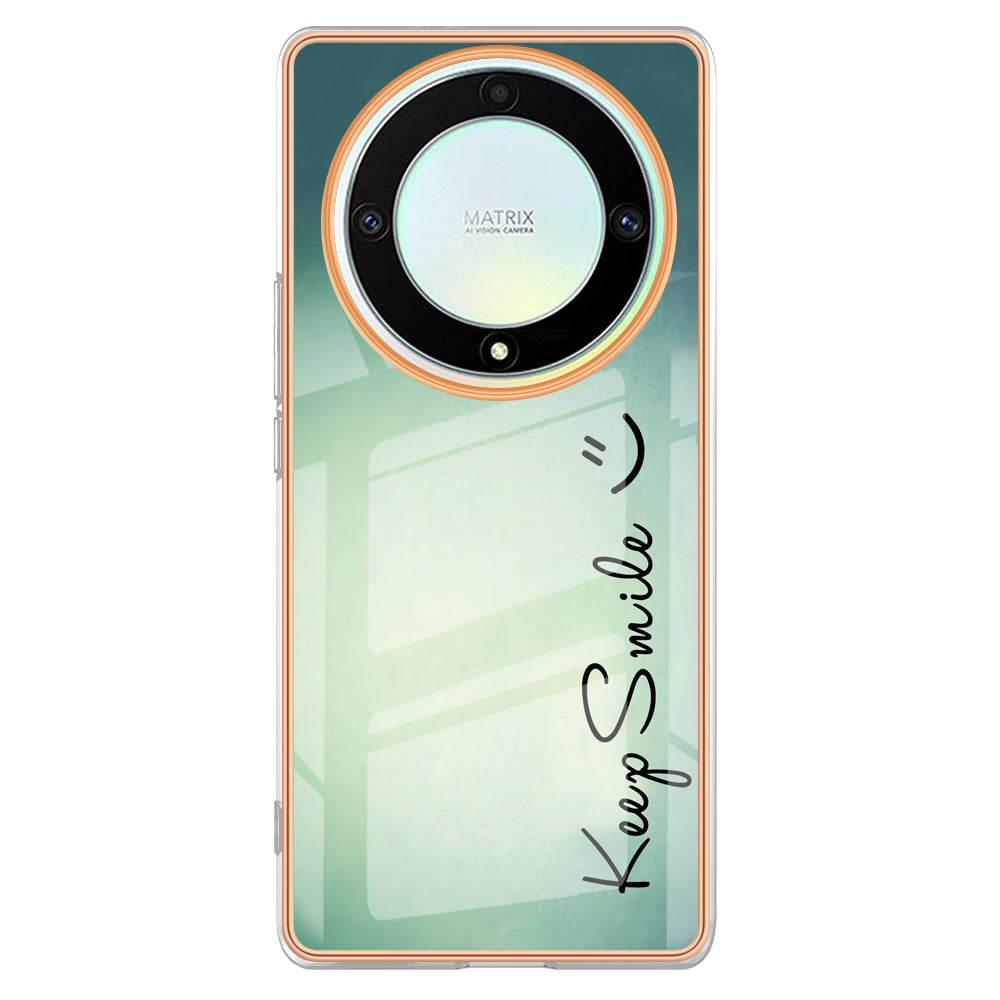 YB IMD Series-19 Style D For Honor X40 5G / X9a 5G / Magic5 Lite 5G IMD Pattern Anti-drop Cover 2.0mm TPU Electroplating Phone Case