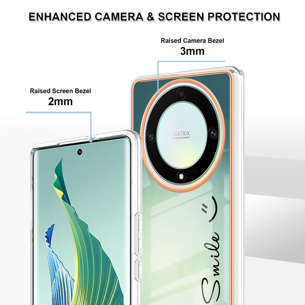 YB IMD Series-19 Style D For Honor X40 5G / X9a 5G / Magic5 Lite 5G IMD Pattern Anti-drop Cover 2.0mm TPU Electroplating Phone Case