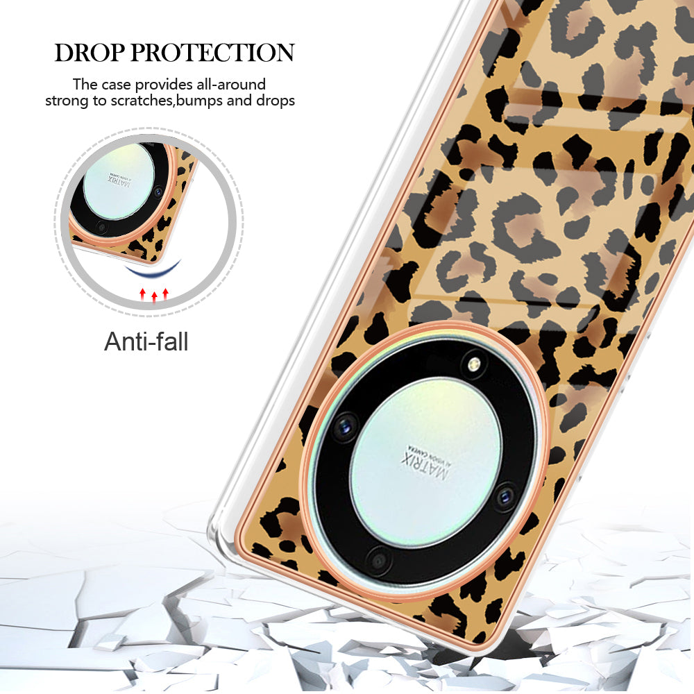 YB IMD Series-19 Style D For Honor X40 5G / X9a 5G / Magic5 Lite 5G IMD Pattern Anti-drop Cover 2.0mm TPU Electroplating Phone Case