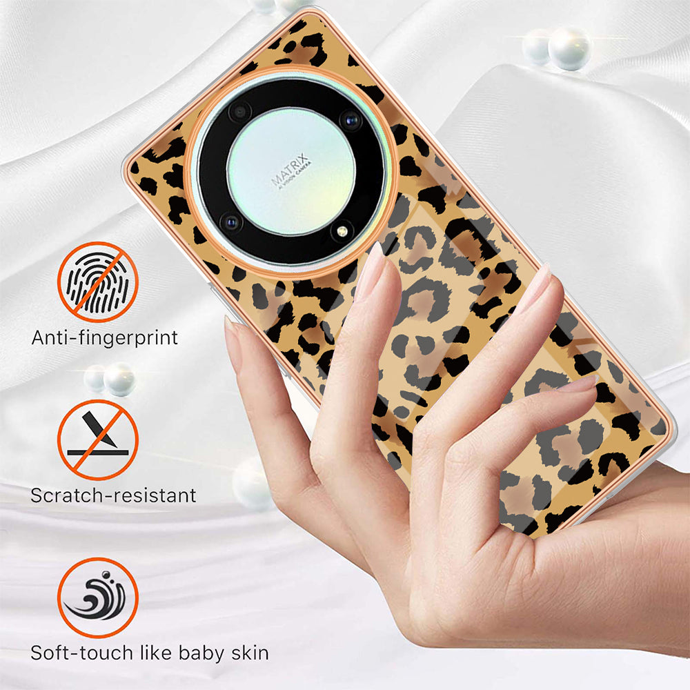 YB IMD Series-19 Style D For Honor X40 5G / X9a 5G / Magic5 Lite 5G IMD Pattern Anti-drop Cover 2.0mm TPU Electroplating Phone Case