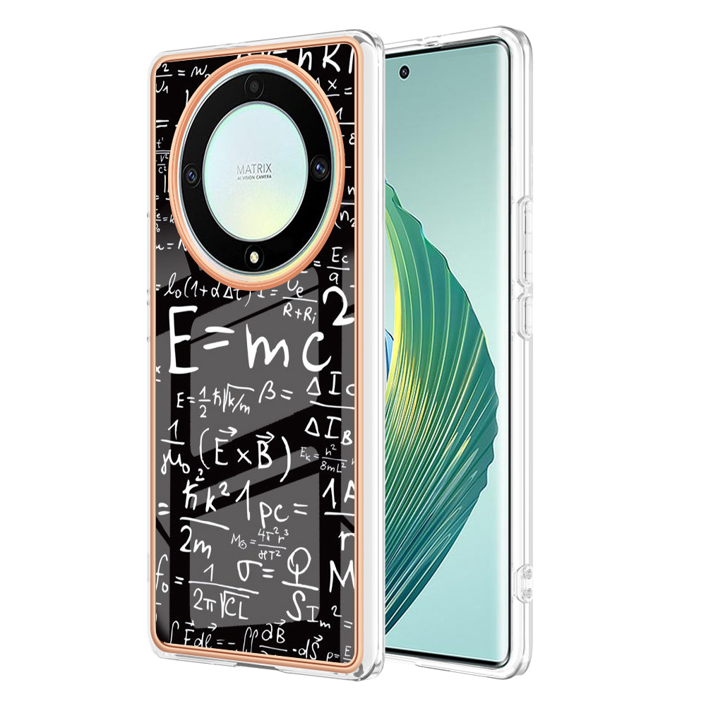 YB IMD Series-19 Style D For Honor X40 5G / X9a 5G / Magic5 Lite 5G IMD Pattern Anti-drop Cover 2.0mm TPU Electroplating Phone Case