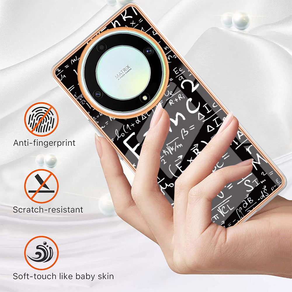 YB IMD Series-19 Style D For Honor X40 5G / X9a 5G / Magic5 Lite 5G IMD Pattern Anti-drop Cover 2.0mm TPU Electroplating Phone Case