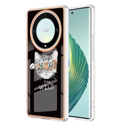 YB IMD Series-19 Style D For Honor X40 5G / X9a 5G / Magic5 Lite 5G IMD Pattern Anti-drop Cover 2.0mm TPU Electroplating Phone Case