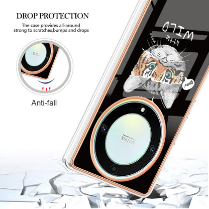 YB IMD Series-19 Style D For Honor X40 5G / X9a 5G / Magic5 Lite 5G IMD Pattern Anti-drop Cover 2.0mm TPU Electroplating Phone Case