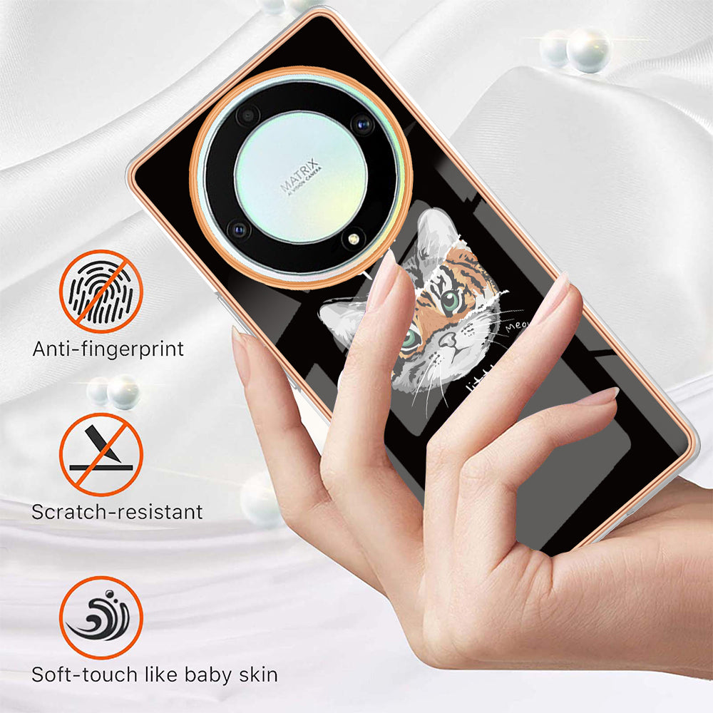 YB IMD Series-19 Style D For Honor X40 5G / X9a 5G / Magic5 Lite 5G IMD Pattern Anti-drop Cover 2.0mm TPU Electroplating Phone Case
