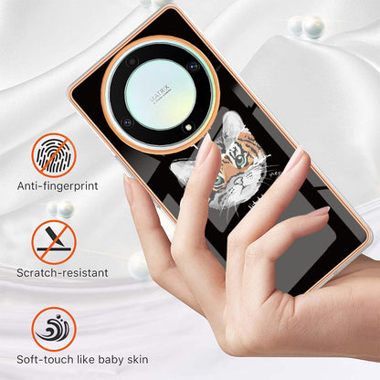 YB IMD Series-19 Style D For Honor X40 5G / X9a 5G / Magic5 Lite 5G IMD Pattern Anti-drop Cover 2.0mm TPU Electroplating Phone Case