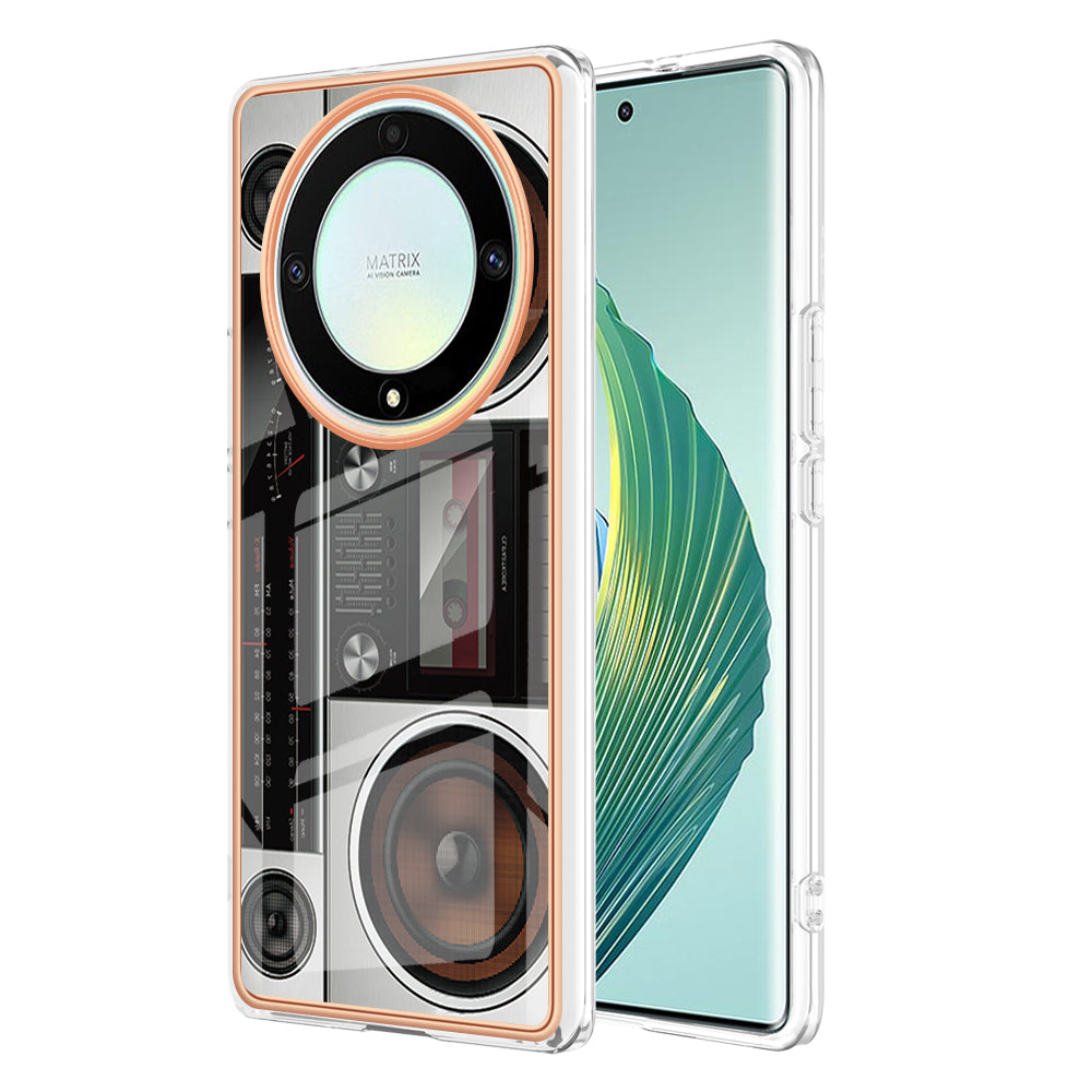 YB IMD Series-19 Style D For Honor X40 5G / X9a 5G / Magic5 Lite 5G IMD Pattern Anti-drop Cover 2.0mm TPU Electroplating Phone Case