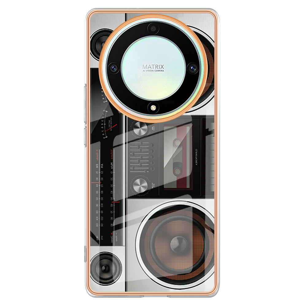 YB IMD Series-19 Style D For Honor X40 5G / X9a 5G / Magic5 Lite 5G IMD Pattern Anti-drop Cover 2.0mm TPU Electroplating Phone Case