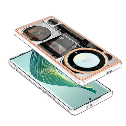 YB IMD Series-19 Style D For Honor X40 5G / X9a 5G / Magic5 Lite 5G IMD Pattern Anti-drop Cover 2.0mm TPU Electroplating Phone Case