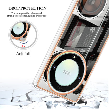 YB IMD Series-19 Style D For Honor X40 5G / X9a 5G / Magic5 Lite 5G IMD Pattern Anti-drop Cover 2.0mm TPU Electroplating Phone Case