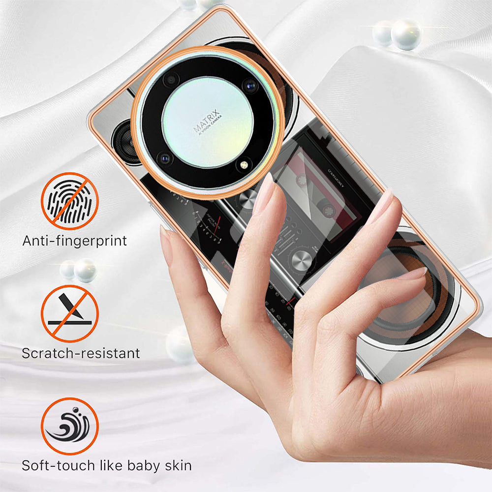 YB IMD Series-19 Style D For Honor X40 5G / X9a 5G / Magic5 Lite 5G IMD Pattern Anti-drop Cover 2.0mm TPU Electroplating Phone Case
